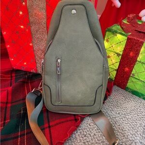 Stylish Olive Green Men's Sling Bag